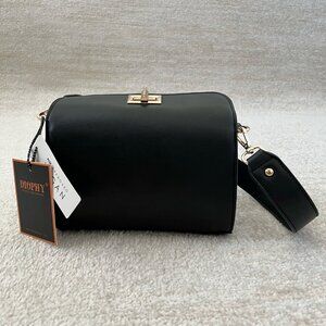 NWT Diophy Faux Leather Black Reptile Print Crossbody Shoulder Purse Bag